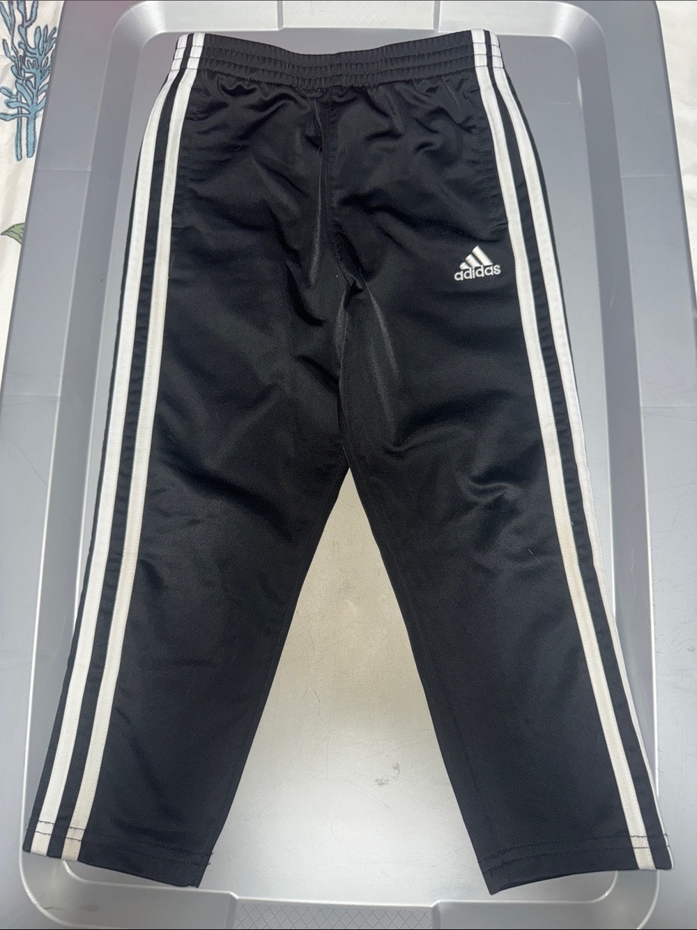 adidas Black Jogger Pants with White Three Stripes